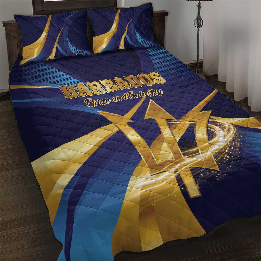 Barbados Gold Trident Quilt Bed Set Luxury Style