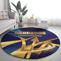 Barbados Gold Trident Round Carpet Luxury Style
