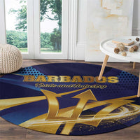Barbados Gold Trident Round Carpet Luxury Style