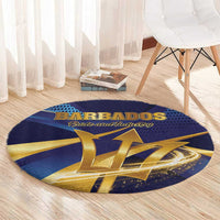 Barbados Gold Trident Round Carpet Luxury Style