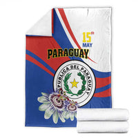 Paraguay Independence Day blanket packaged with folded white layers, blue/red emblem