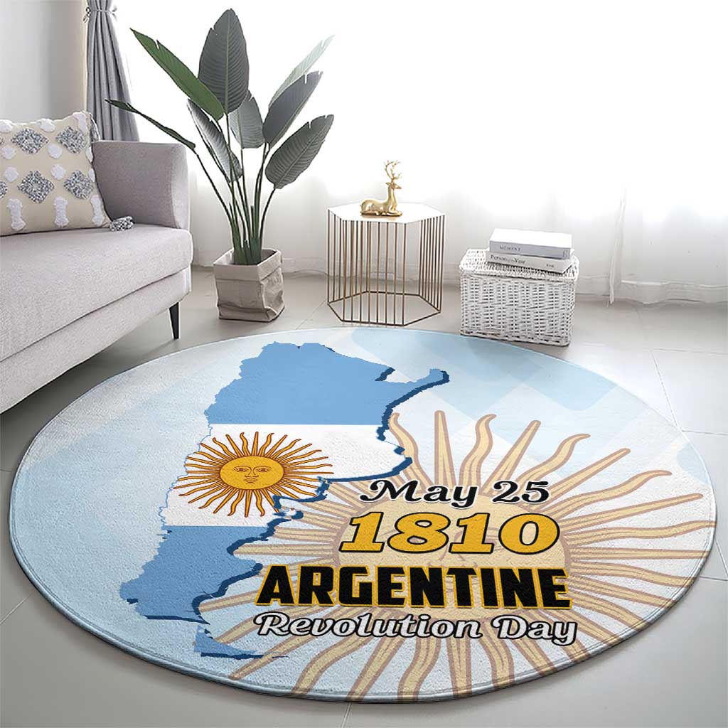 Argentine Revolution Day 1810 Round Carpet Sol de Mayo