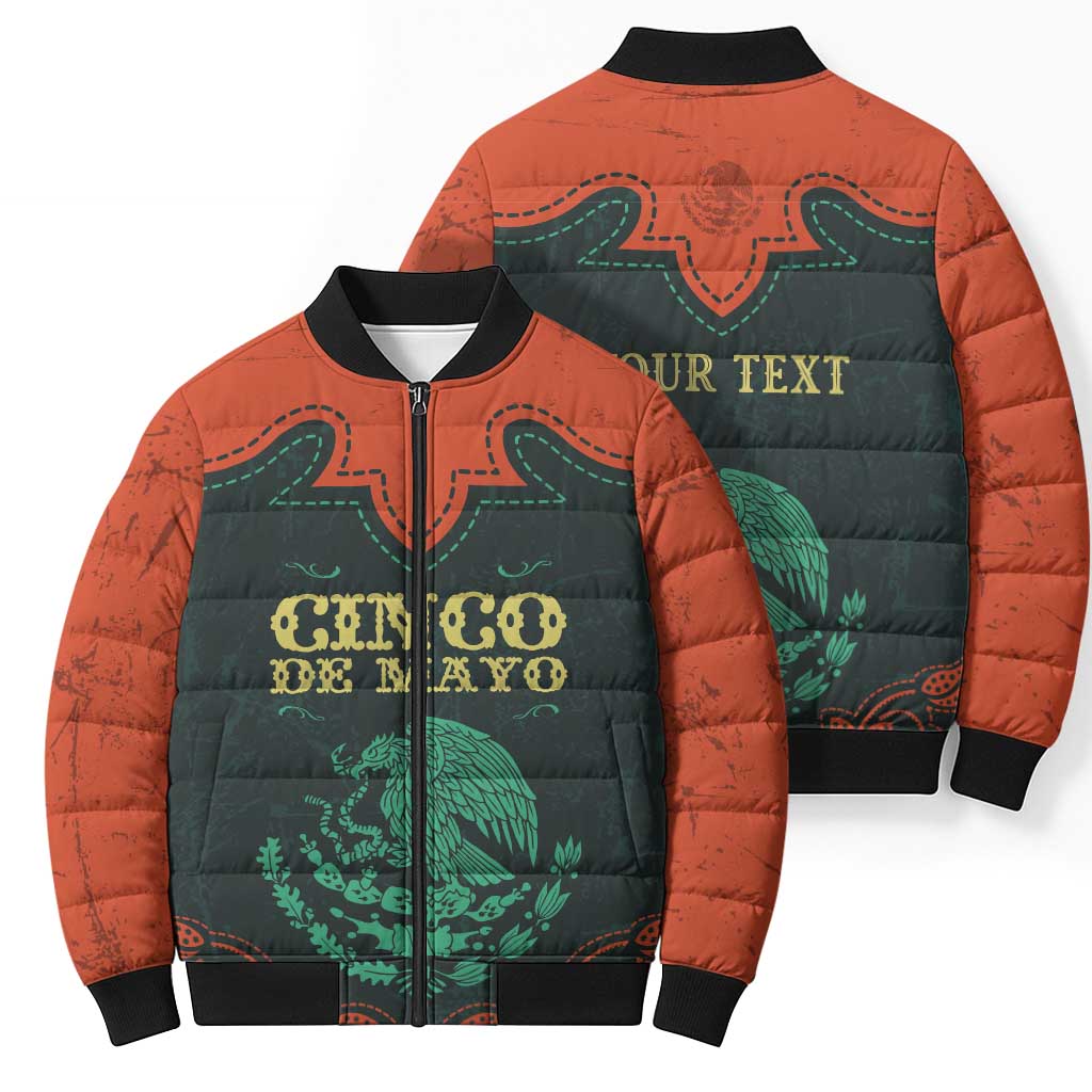 Personalized Cinco de Mayo Bomber Puffer Jacket Grunge Stylized
