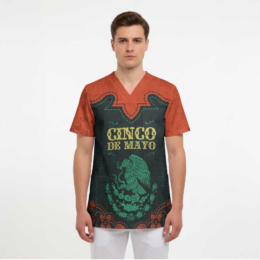 Personalized Cinco de Mayo Scrub Top Grunge Stylized