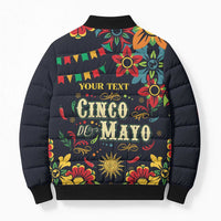 Personalized Cinco de Mayo Bomber Puffer Jacket Vibrant Flowers
