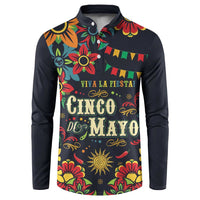 Personalized Cinco de Mayo Button Sweatshirt Vibrant Flowers