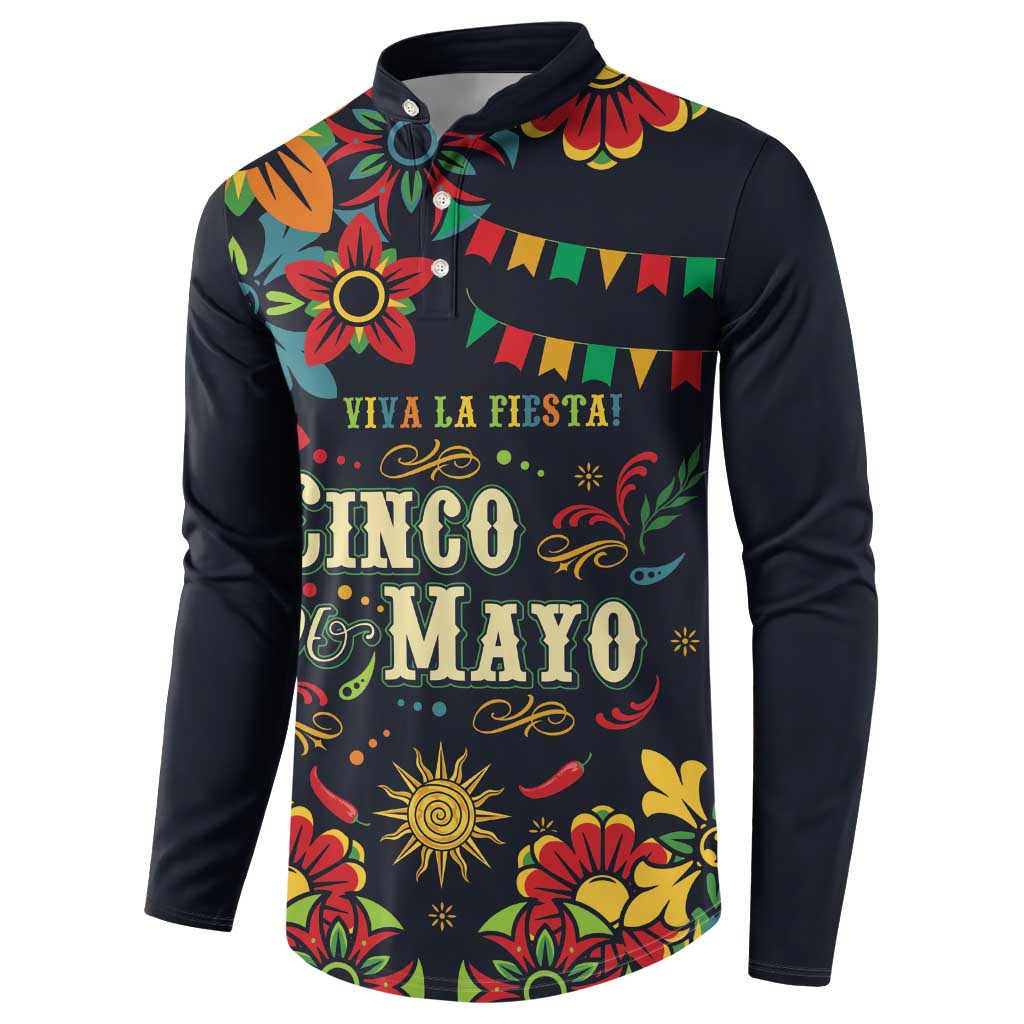 Personalized Cinco de Mayo Button Sweatshirt Vibrant Flowers