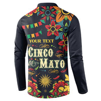 Personalized Cinco de Mayo Button Sweatshirt Vibrant Flowers