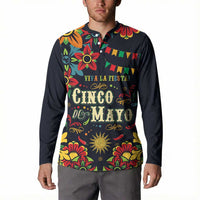 Personalized Cinco de Mayo Button Sweatshirt Vibrant Flowers