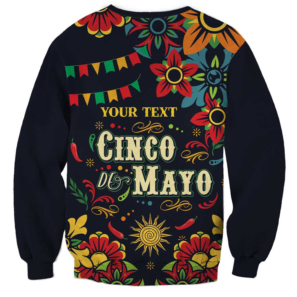Personalized Cinco de Mayo Sweatshirt Vibrant Flowers