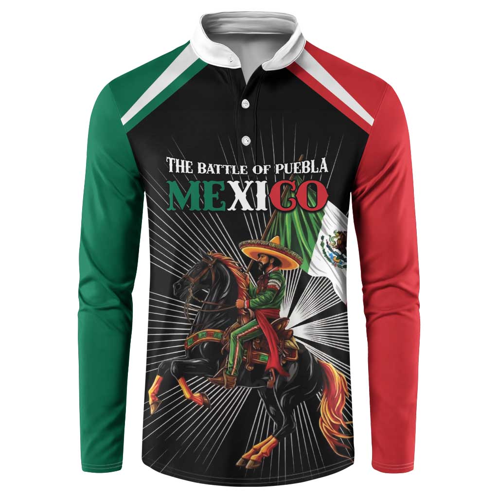 Mexico Battle of Puebla Button Sweatshirt Mexican Warrior