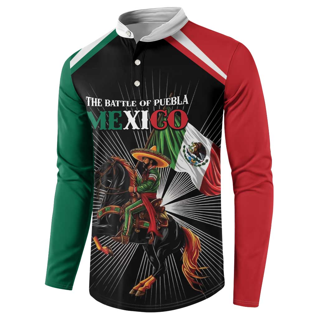 Mexico Battle of Puebla Button Sweatshirt Mexican Warrior