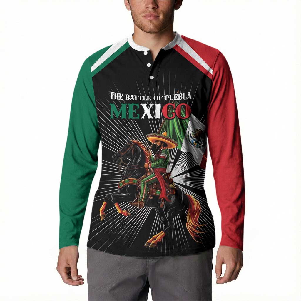 Mexico Battle of Puebla Button Sweatshirt Mexican Warrior