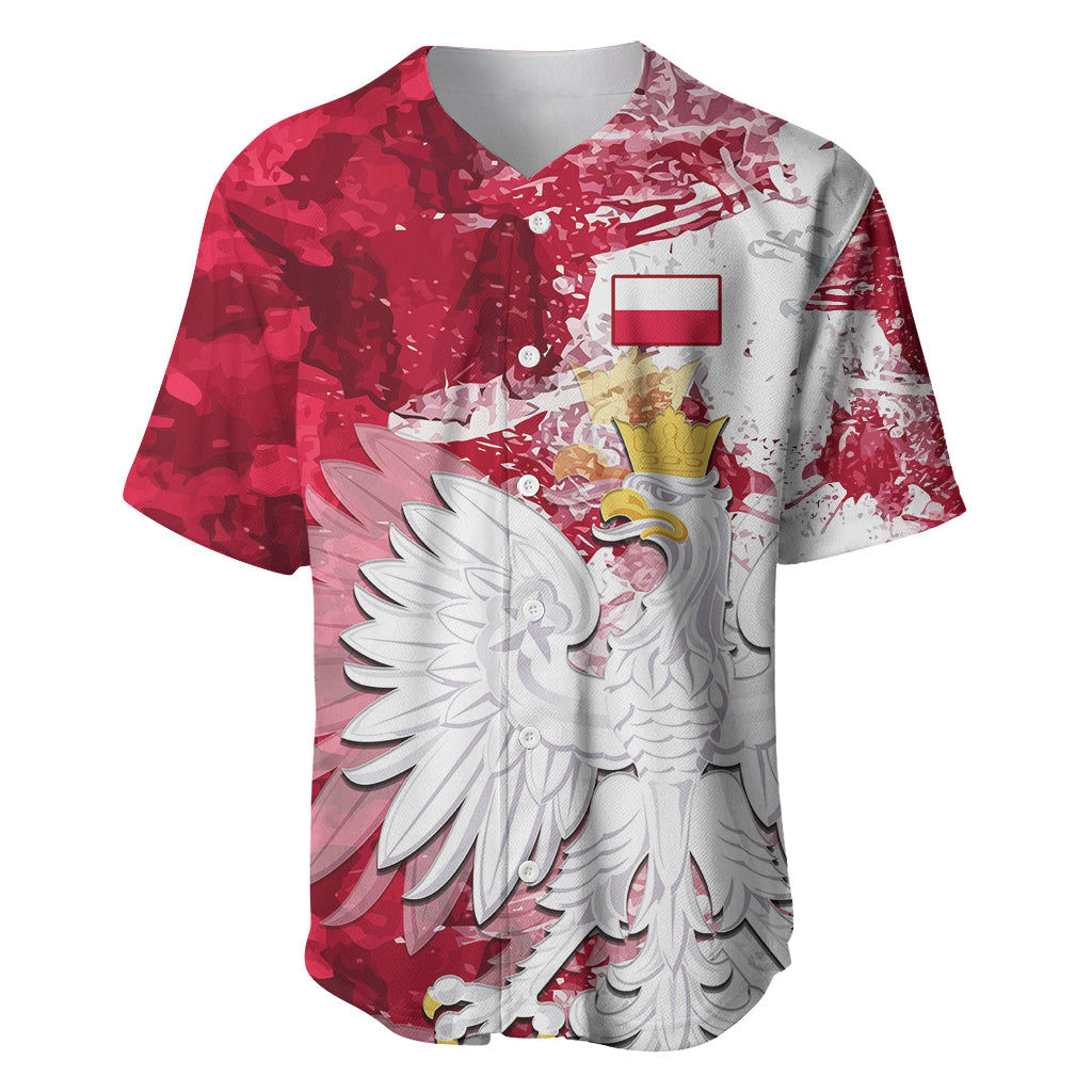 Poland Baseball Jersey Polska Coat Of Arms Flag Style - Wonder Print Shop