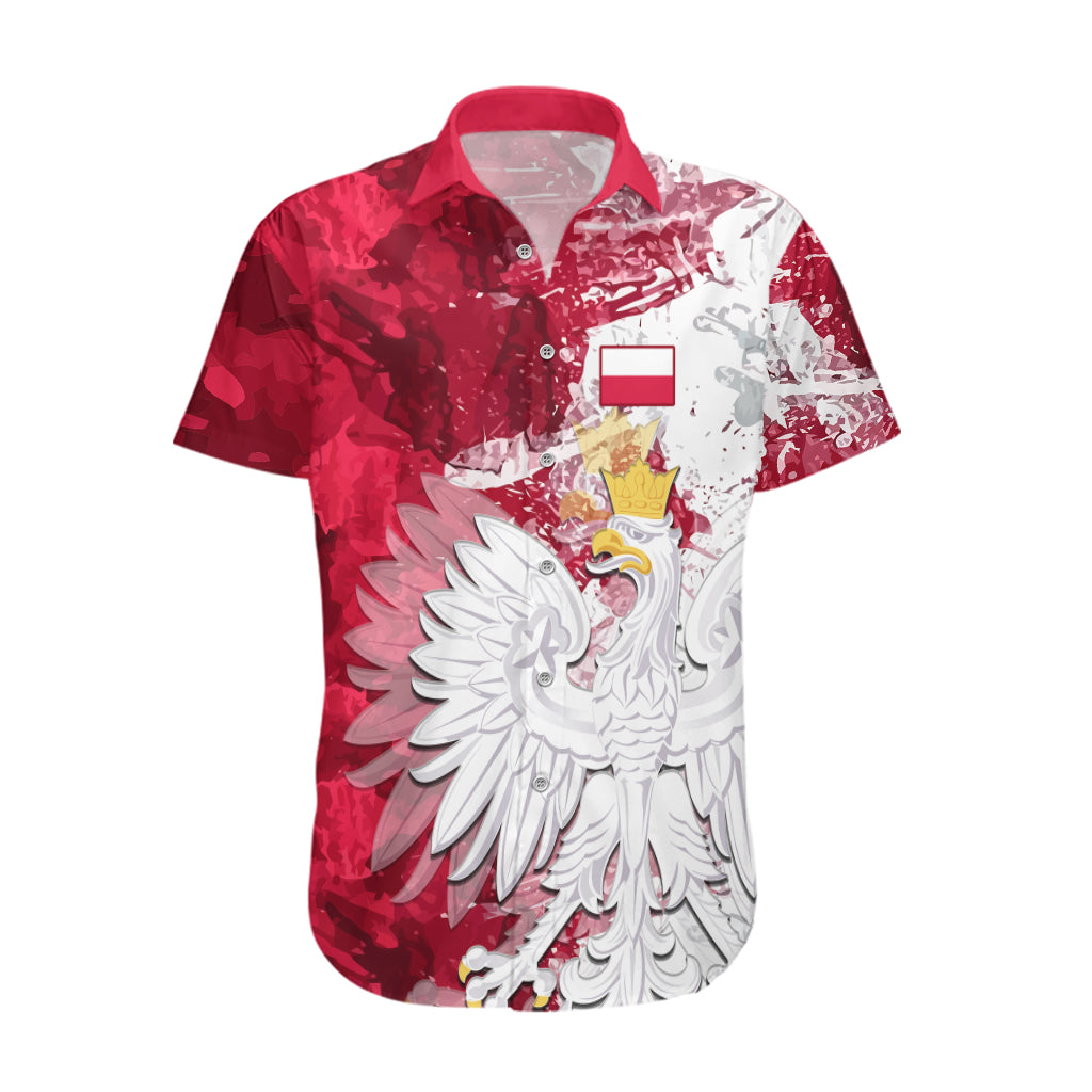 Poland Hawaiian Shirt Polska Coat Of Arms Flag Style - Wonder Print Shop