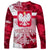 Custom Poland Long Sleeve Shirt Polska Coat Of Arms Flag Style - Wonder Print Shop