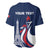 Personalized France 2024 Bonjour Baseball Jersey Eiffel Tower Gallic Rooster - Wonder Print Shop