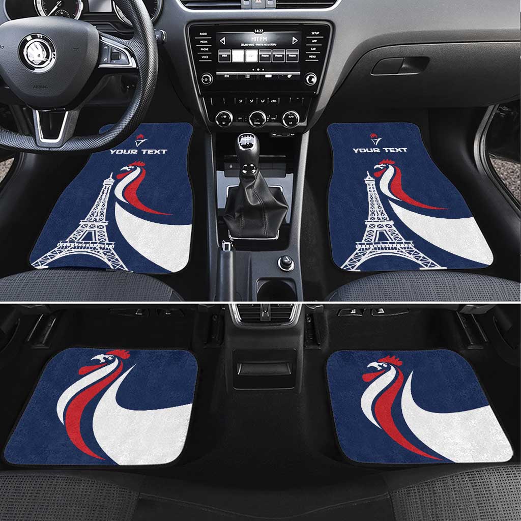 France 2024 Bonjour Car Mats Eiffel Tower Gallic Rooster - Wonder Print Shop