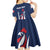 Personalized France 2024 Bonjour Kid Short Sleeve Dress Eiffel Tower Gallic Rooster - Wonder Print Shop