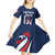 Personalized France 2024 Bonjour Kid Short Sleeve Dress Eiffel Tower Gallic Rooster - Wonder Print Shop