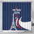 France 2024 Bonjour Shower Curtain Eiffel Tower Gallic Rooster