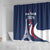 France 2024 Bonjour Shower Curtain Eiffel Tower Gallic Rooster