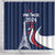 France 2024 Bonjour Shower Curtain Eiffel Tower Gallic Rooster