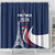 France 2024 Bonjour Shower Curtain Eiffel Tower Gallic Rooster