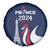 France 2024 Bonjour Spare Tire Cover Eiffel Tower Gallic Rooster - Wonder Print Shop