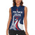 Personalized France 2024 Bonjour Women Sleeveless Polo Shirt Eiffel Tower Gallic Rooster - Wonder Print Shop