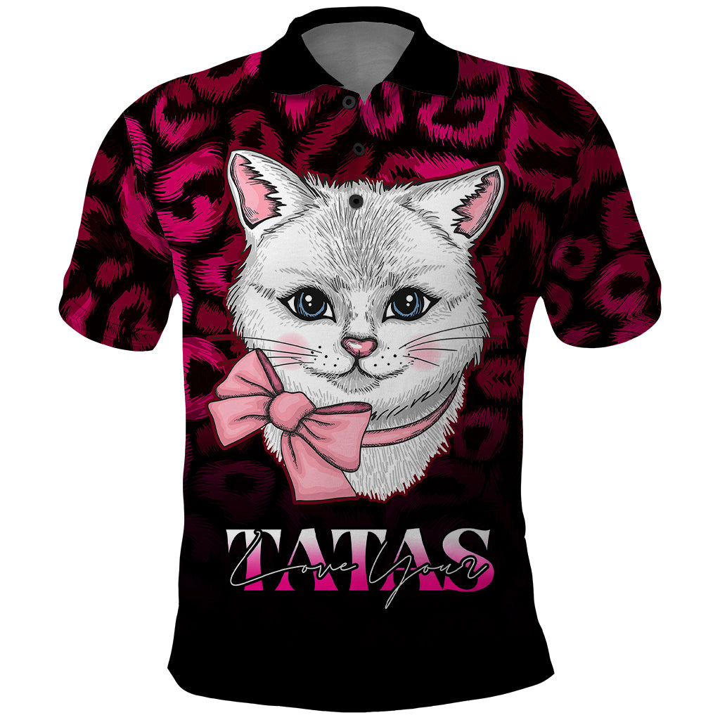 Personalised Love Your Tatas Polo Shirt Cat Breast Cancer Awareness - Wonder Print Shop