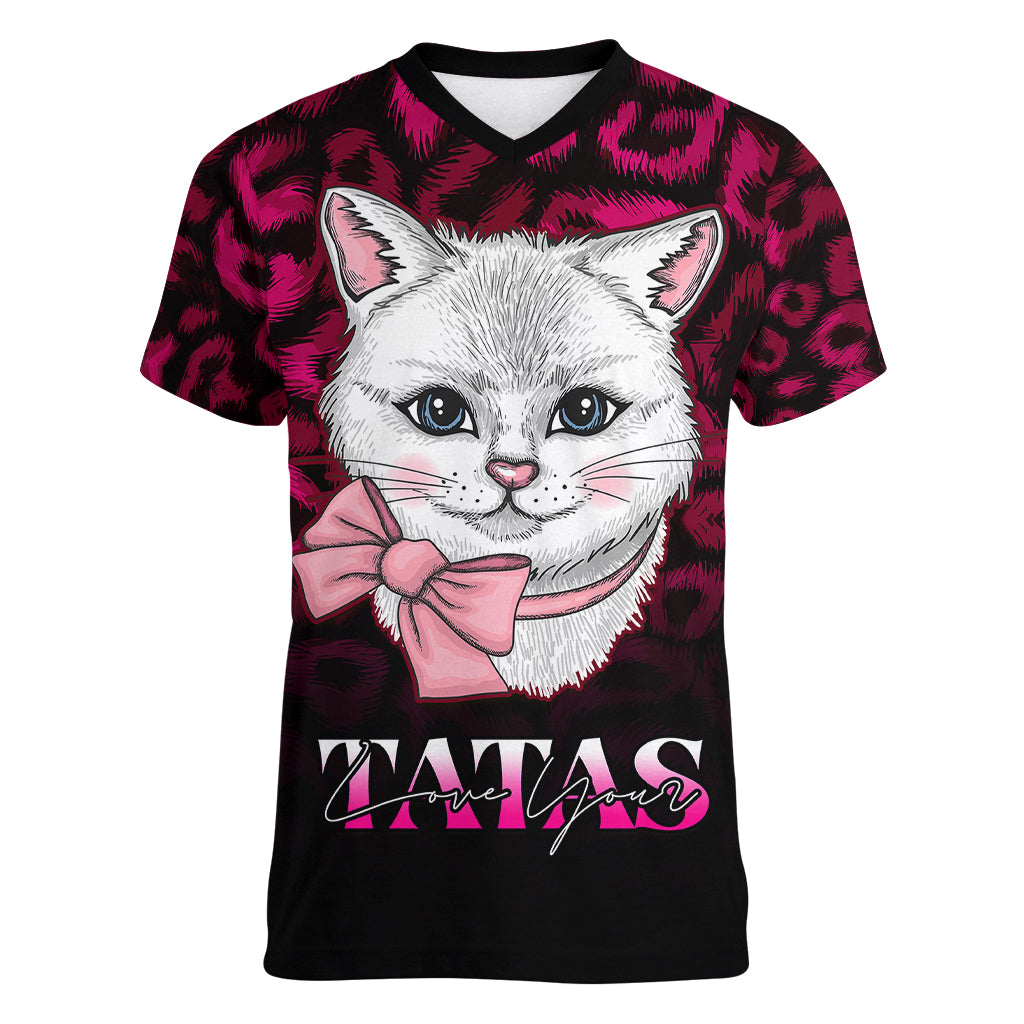 personalised-love-your-tatas-women-v-neck-t-shirt-cat-breast-cancer-awareness