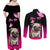 Personalised Pink Out Couples Matching Off Shoulder Maxi Dress and Long Sleeve Button Shirts Pug Dog Breast Cancer Awareness - Wonder Print Shop