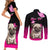 Personalised Pink Out Couples Matching Short Sleeve Bodycon Dress and Long Sleeve Button Shirts Pug Dog Breast Cancer Awareness - Wonder Print Shop