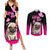 Personalised Pink Out Couples Matching Summer Maxi Dress and Long Sleeve Button Shirts Pug Dog Breast Cancer Awareness - Wonder Print Shop