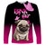 Personalised Pink Out Long Sleeve Shirt Pug Dog Breast Cancer Awareness - Wonder Print Shop