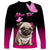 Personalised Pink Out Long Sleeve Shirt Pug Dog Breast Cancer Awareness - Wonder Print Shop