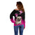 Personalised Pink Out Off Shoulder Sweater Pug Dog Breast Cancer Awareness - Wonder Print Shop