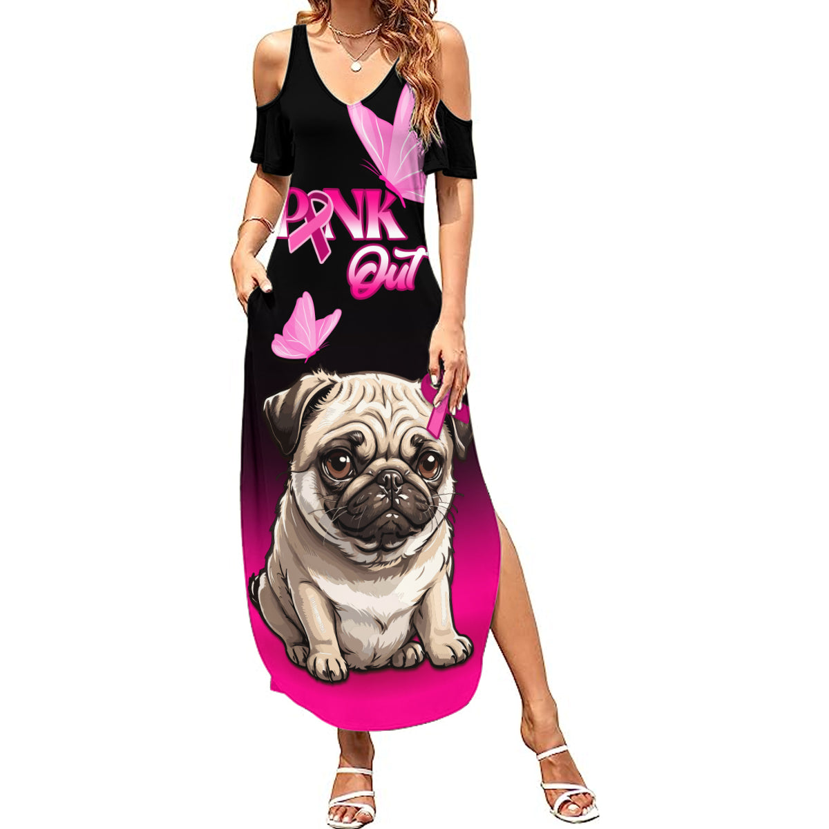 personalised-pink-out-summer-maxi-dress-pug-dog-breast-cancer-awareness