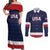 Custom USA Hockey Team Couples Matching Off Shoulder Maxi Dress and Long Sleeve Button Shirt Go Champions