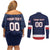 Custom USA Hockey Team Couples Matching Off Shoulder Short Dress and Long Sleeve Button Shirt Go Champions