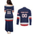 Custom USA Hockey Team Couples Matching Puletasi and Long Sleeve Button Shirt Go Champions