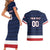 Custom USA Hockey Team Couples Matching Short Sleeve Bodycon Dress and Hawaiian Shirt Go Champions