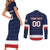 Custom USA Hockey Team Couples Matching Short Sleeve Bodycon Dress and Long Sleeve Button Shirt Go Champions