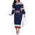 Custom USA Hockey Team Family Matching Off The Shoulder Long Sleeve Dress and Hawaiian Shirt Go Champions