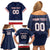 Custom USA Hockey Team Family Matching Off Shoulder Short Dress and Hawaiian Shirt Go Champions