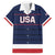 Custom USA Hockey Team Family Matching Short Sleeve Bodycon Dress and Hawaiian Shirt Go Champions