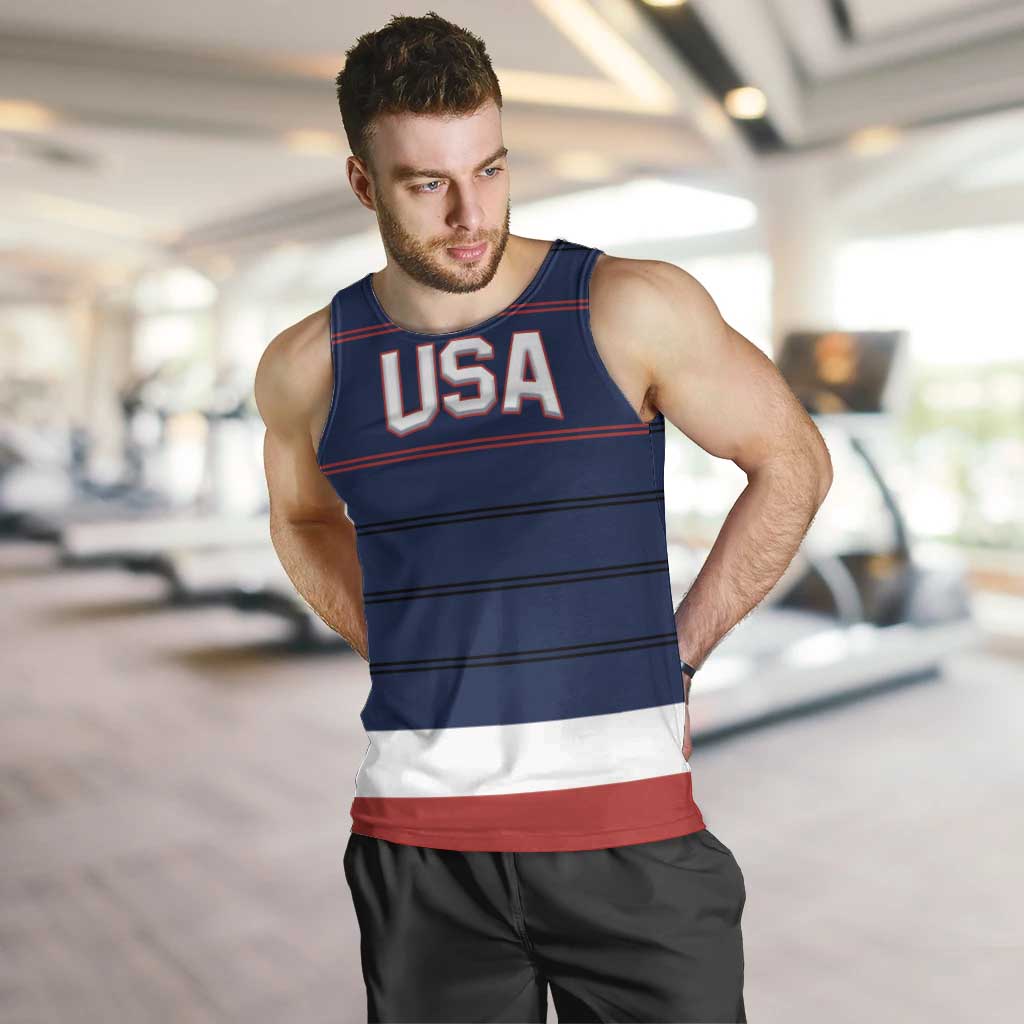 Custom USA Hockey Team Men Tank Top Go Champions