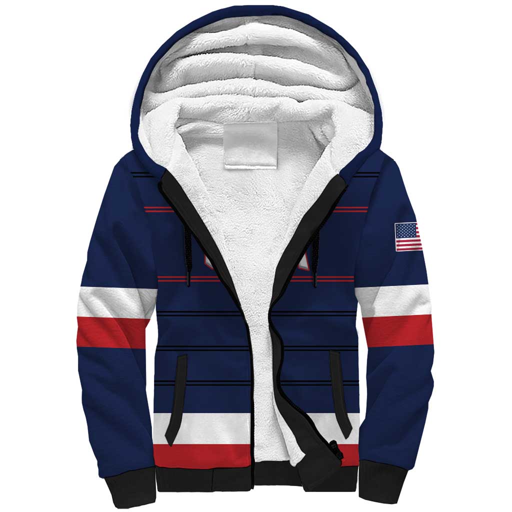 Custom USA Hockey Team Sherpa Hoodie Go Champions