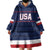 Custom USA Hockey Team Wearable Blanket Hoodie Go Champions